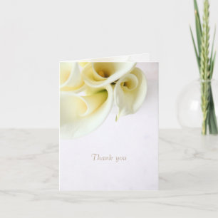 Calla lilies with text space thank you card