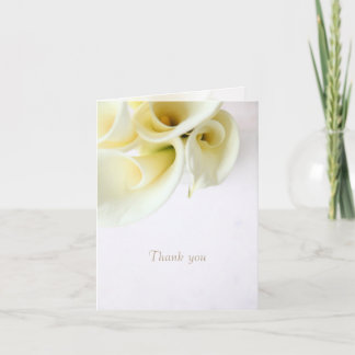 Calla lilies with text space thank you card
