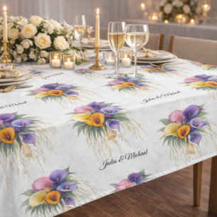 Calla Lilies Wreath Wedding Decor Newlyweds Tablecloth