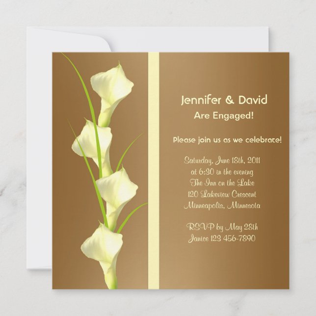 Calla Lillies Engagement Invitation (Front)