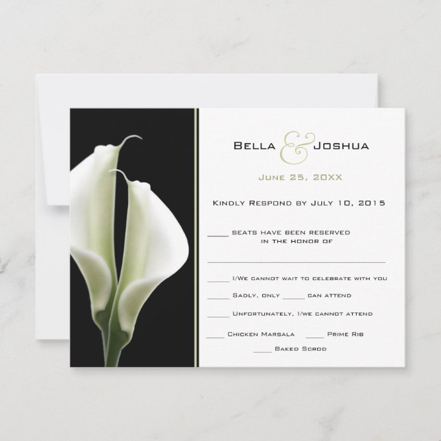 Calla Lillies RSVP Card (Front)