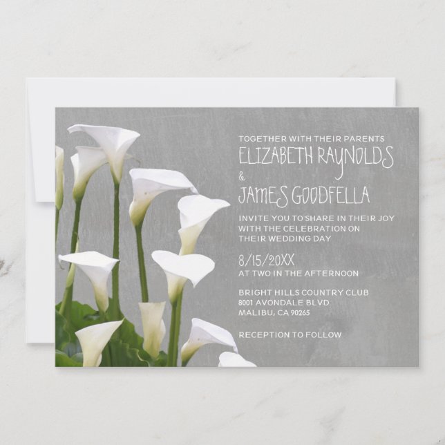 Calla Lillies Wedding Invitations (Front)