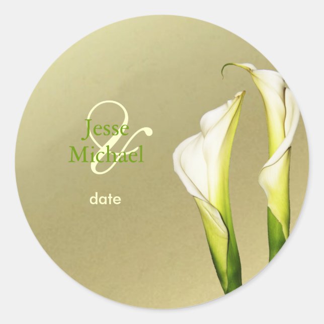 Calla Lillies wedding stickers (Front)
