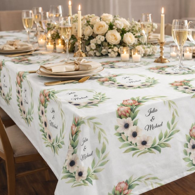 Calla Lillies Wreath Wedding Decor Newlyweds Tablecloth (Creator Uploaded)