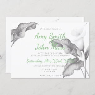Calla Lilly Black & White Invitation