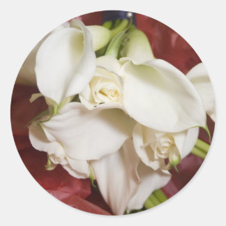 Calla lilly bouquet classic round sticker