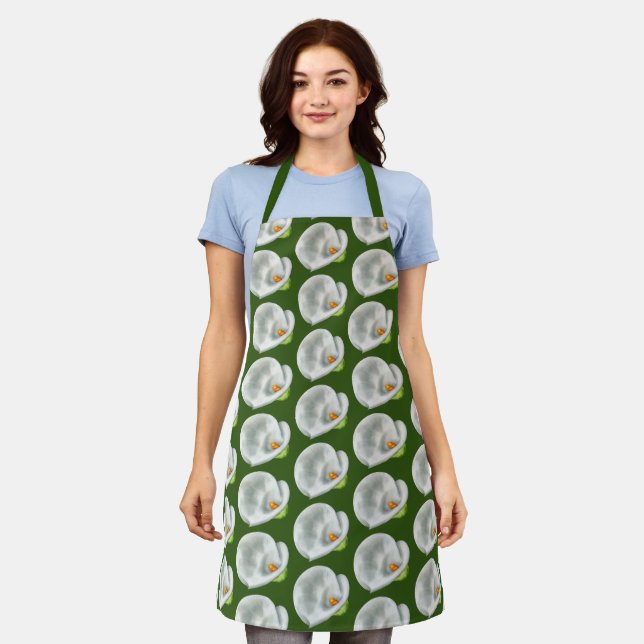 Calla Lilly Pattern Apron (Worn)