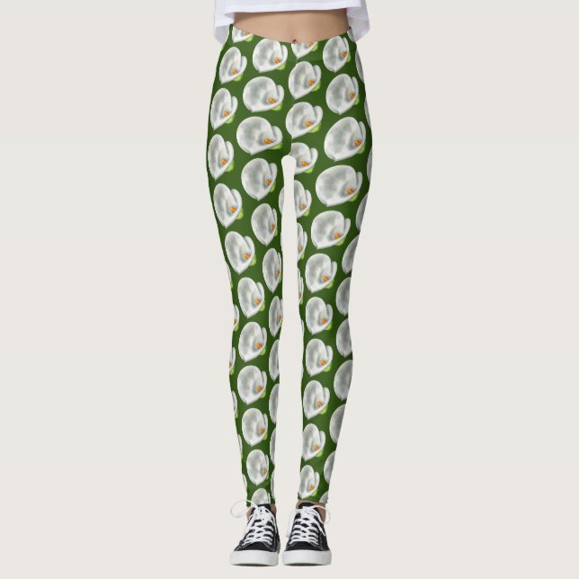 Calla Lilly Pattern  Leggings (Front)