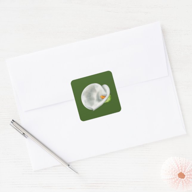 Calla Lilly Square Sticker (Envelope)