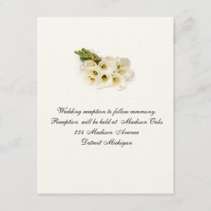 Calla Lilly Wedding Invitation Reception card
