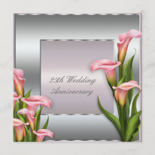 Calla Lily 25th Wedding Anniversary Party Invitation