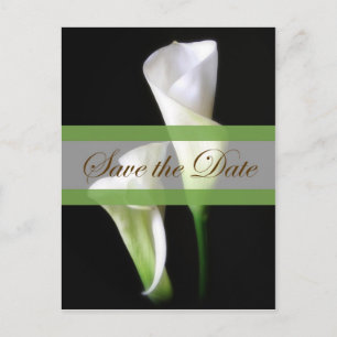 Calla Lily 2 Save the Date Wedding Announcement Postcard