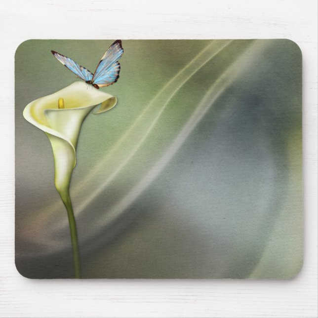 Calla Lily and Butterfly Mouse Mat (Front)