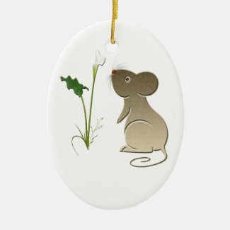 Calla lily and mouse Ornament