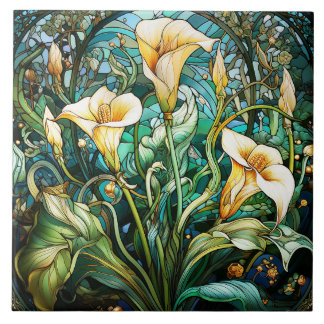 Calla Lily Art Nouveau Deco Tile