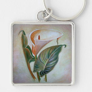 Calla Lily Beautiful Botanical Art Key Ring
