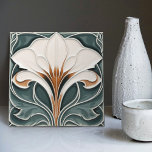 Calla Lily Blue Floral Wall Decor Art Nouveau Tile<br><div class="desc">Welcome to CreaTile! Here you will find handmade tile designs that I have personally crafted and vintage ceramic and porcelain clay tiles, whether stained or natural. I love to design tile and ceramic products, hoping to give you a way to transform your home into something you enjoy visiting again and...</div>