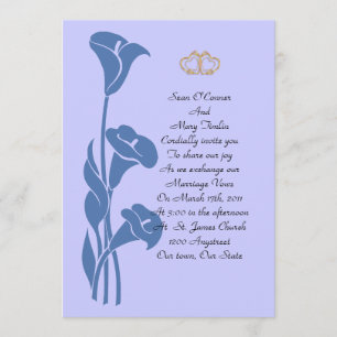 Calla Lily Blue Invitation