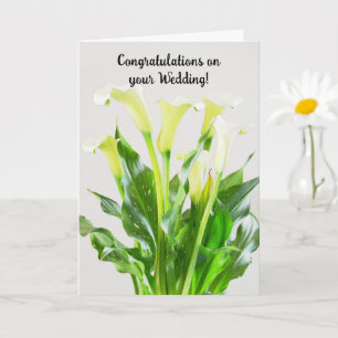 Calla Lily Bouquet Art Wedding Congratulations Card