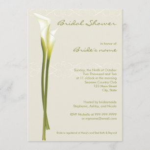 Calla Lily Bridal Shower Invitations