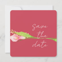 Calla Lily Elegant Save The Date Announcement