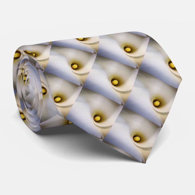 Calla Lily Floral Men's Neck Tie (Rolled)