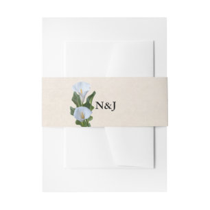 Calla Lily Flower Floral Elegant Wedding Invitation Belly Band