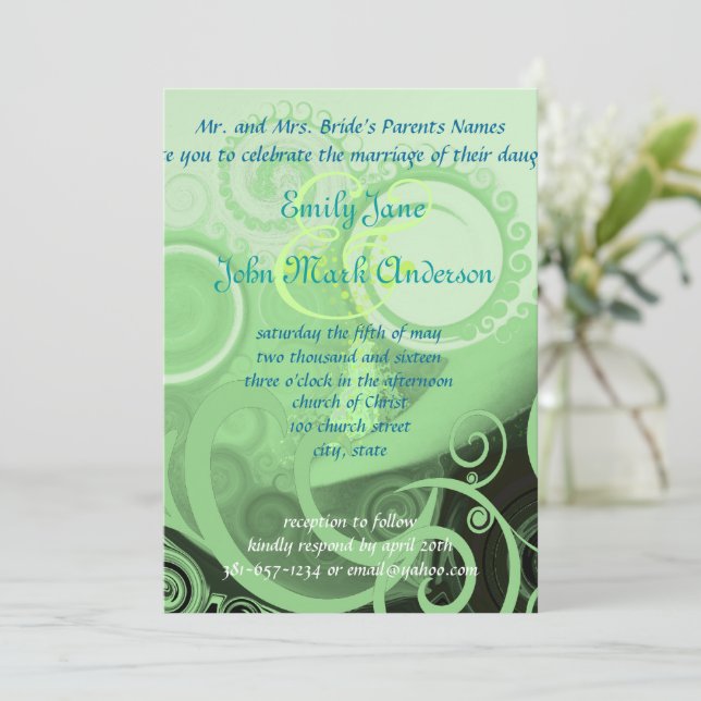 Calla Lily Flower Wedding Invitation (Standing Front)