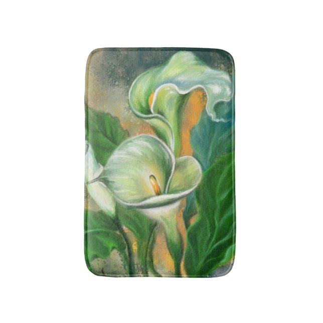 Calla Lily Flowers Bath Mat (Front Vertical)