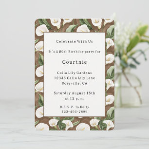 Calla Lily Flowers Birthday Invitation