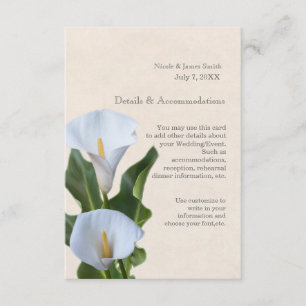 Calla Lily Flowers Floral Elegant Accommodations Enclosure Card