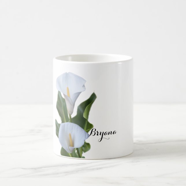 Calla Lily Flowers Floral Elegant Coffee Mug (Center)