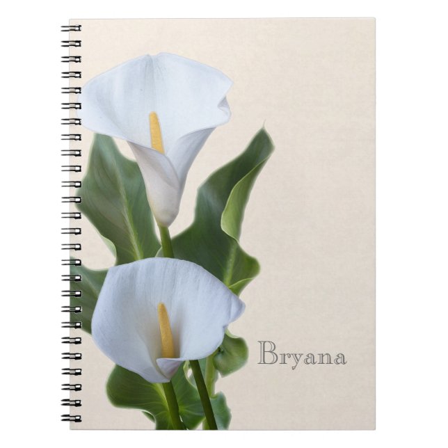 Calla Lily Flowers Floral Elegant Notebook Journal (Front)