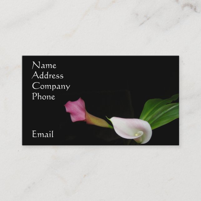 Calla Lily Flowers Floral Photography Business Card (Front)