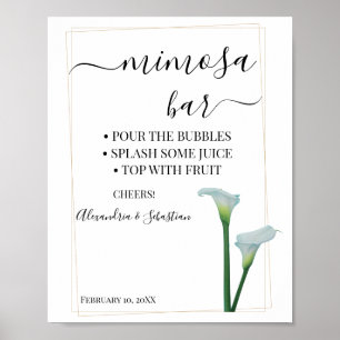 Calla Lily Greenery Mimosa Bar Bridal Shower Sign