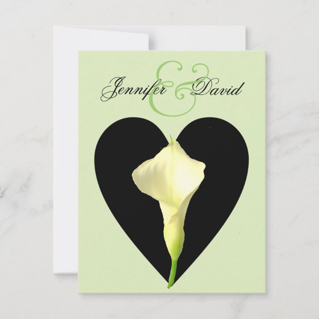 Calla Lily & Heart Wedding Invitation (Front)