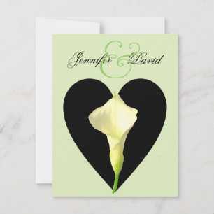 Calla Lily & Heart Wedding Invitation