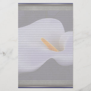 Calla Lily Illustration Optional Lines Note Paper