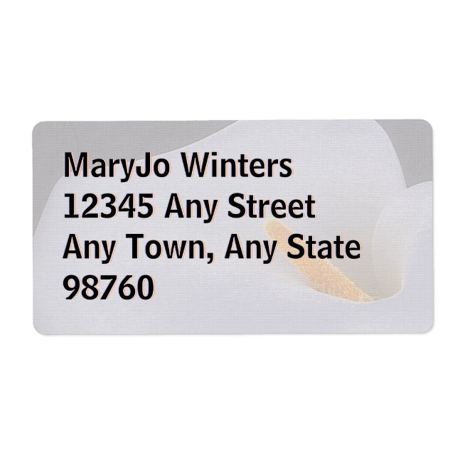 Calla Lily Mailing & Shipping Labels (Front)