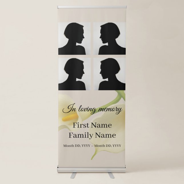 Calla lily memorial collage  retractable banner (Front)