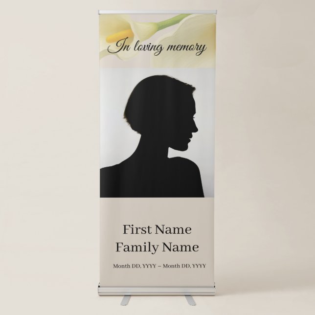 Calla lily memorial  retractable banner (Front)