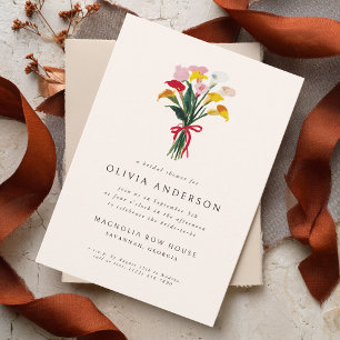 Calla Lily Modern Colorful Wedding Bridal Shower Invitation