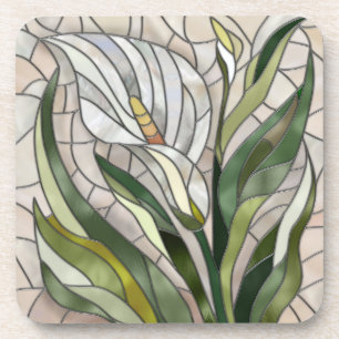 Calla Lily Mosaic Art Coaster