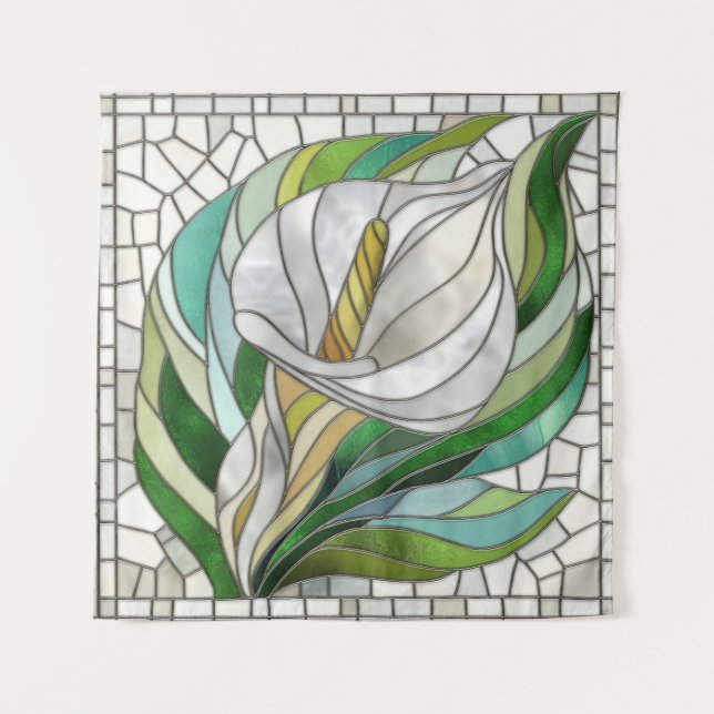 Calla Lily Mosaic Art Tapestry (Front)