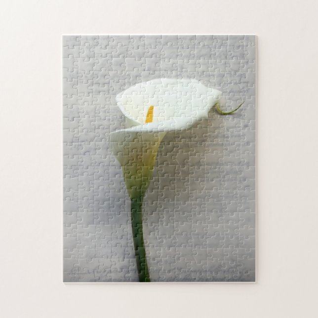 calla lily on old handwriting puzzle (Vertical)