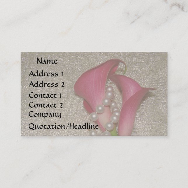 Calla Lily Pearls Business Card (Front)