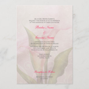 Calla Lily Pink 2 Wedding Invitation