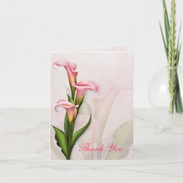 Calla Lily Pink Thank You Card (Front)