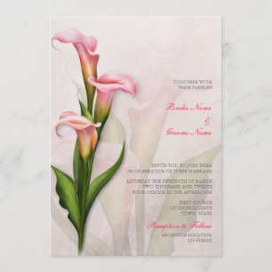 Calla Lily Pink Wedding Invitation