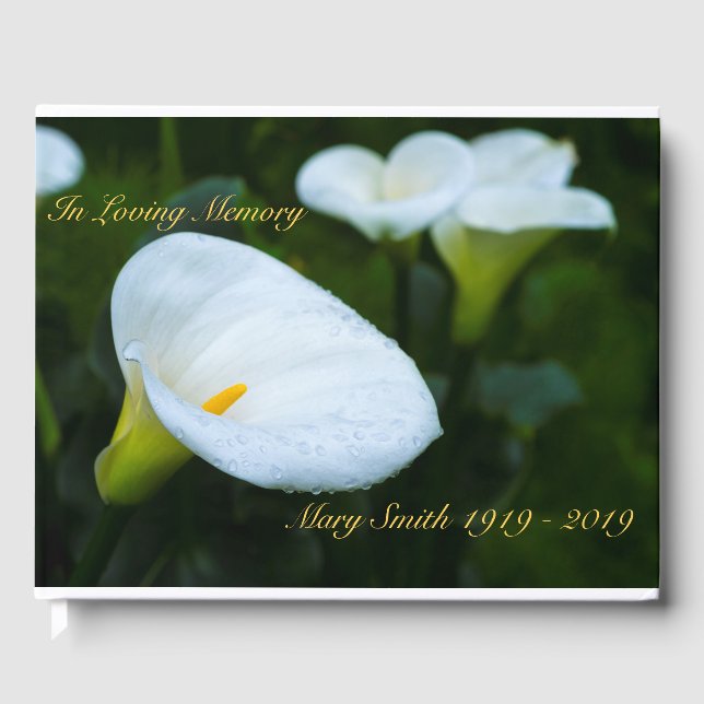 Calla Lily Raindrop Guest Book (Front)